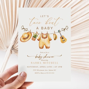 Baby showeruitnodiging Fiesta, Taco babyshoweruitnodiging, Mexicaans thema babyshoweruitnodiging, fiesta Taco baby invite-2