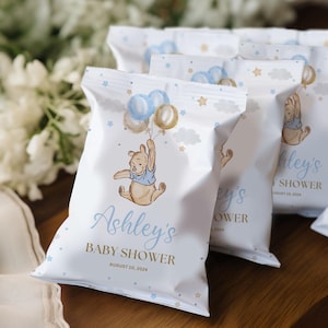 Winnie The Pooh boy Chip bag Winnie The Pooh Baby Shower, Winnie The Pooh Chip bag for a boy, Winnie baby shower, 14-g