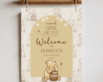 Winnie the Pooh Baby Shower Welcome Sign (Digital Template)
