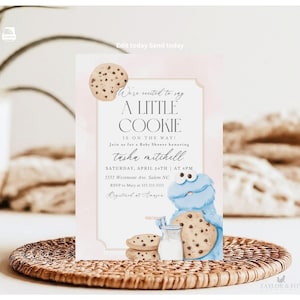 Invitación para baby shower con galletas pequeñas, Invitación para baby shower con galletas, Invitación para baby shower con galletas de bebé