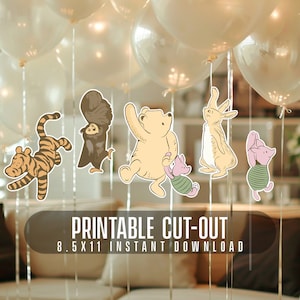 Cutout Decor Winnie The Pooh, Classic Winnie the Pooh Baby Shower, Birthday Party, Cutout Prop, Hanging Prop DIGITAL DOWNLOAD-wi1