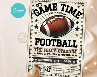 Football Party Invitation, Game Time, Instant Download (Digital)
