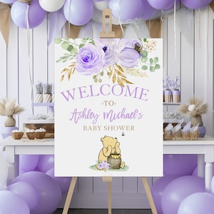 Winnie The Pooh Sign, Winnie The Pooh Baby Shower, Winnie The Pooh Welcome Sign Winnie baby shower-w343