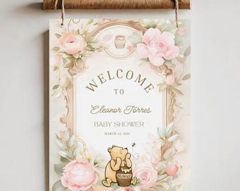 Winnie the Pooh Baby Shower Welcome Sign (Digital Template)