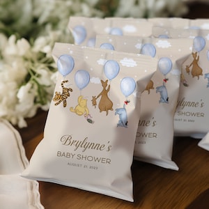Editable Winnie The Pooh boy Chip bag Winnie The Pooh Baby Shower, Winnie The Pooh Chip bag for a boy, Winnie baby shower, bl1