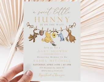 Winnie the Pooh Baby Shower Invitation: Neutral Theme (Digital Template)