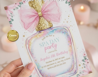 Nail Polish Birthday Invitation: Glam Spa Party Invite (Digital Download)-088