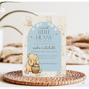 Invito a tema Winnie The Pooh, Inviti per baby shower a tema Winnie The Pooh, Inviti per baby shower a tema Winnie The Pooh per maschietto, 20