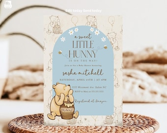 Winnie the Pooh Baby Shower Invitation: Editable Template (Digital Download)