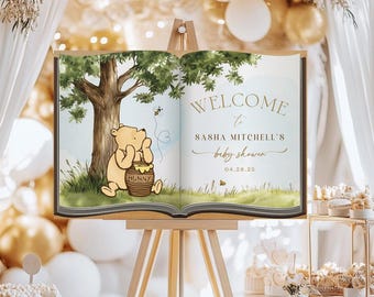 Winnie The Pooh Baby Shower Welcome Sign (Digital Template)