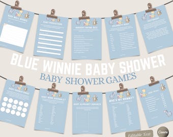 Winnie the Pooh Baby Shower Games: Editable Printable (Digital Download)