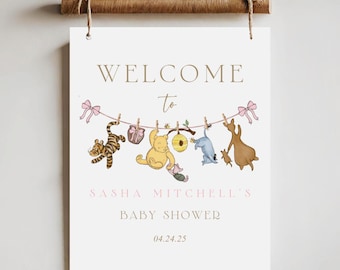 Winnie the Pooh Baby Shower Welcome Sign (Digital Template)