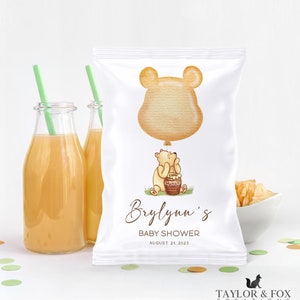 Editable Winnie The Pooh boy Chip bag Winnie The Pooh Baby Shower, Winnie The Pooh Chip bag, Winnie baby shower, 9033