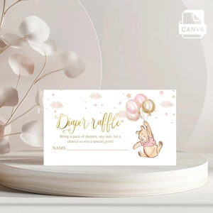Winnie The Pooh Verlosung nur Windeln, Winnie The Pooh Baby Shower, Windel Lotte, Winnie Baby Party, Winnies Einlage 14-g