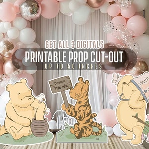 Cutout Decor Winnie The Pooh, Classic Winnie the Pooh Baby Shower, Birthday Party, Cutout Prop, Stand Up Prop DIGITAL DOWNLOAD-wi5