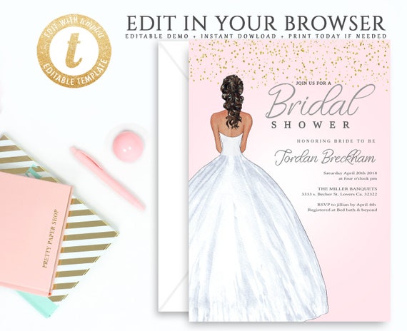 Bridal Shower Invitation Bridal Shower Invitationinstant Etsy