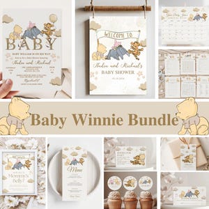 Winnie the Pooh Baby Shower Invitation Bundle (Digital Download)