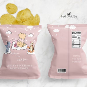 Winnie Pooh Mädchen Chip Tasche Winnie The Pooh Baby Shower, Winnie The Pooh Chip Tasche für ein Mädchen, Winnie Baby Shower, w101