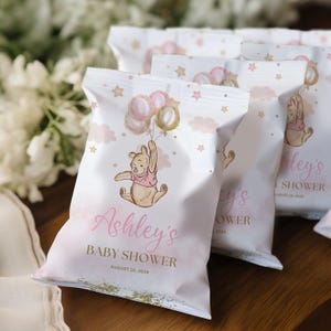 Winnie The Pooh Chip bag Winnie The Pooh Baby Shower, Winnie The Pooh Chip bag for a girl, Winnie baby shower, winnie balloon 14-g