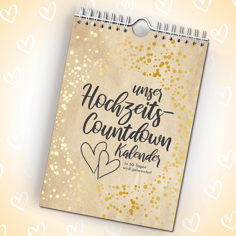 Wedding Countdown Calendar Gift Tip Gold