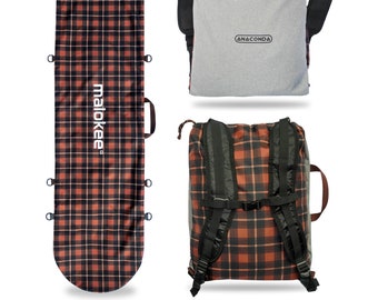 Wasserdichte Snowboard-Hülle, Snowboard-Reisetasche, wasserdicht, Snowboard, Tragetasche, Unisex-Hülle, braun, schwarz, kariert, Malokee