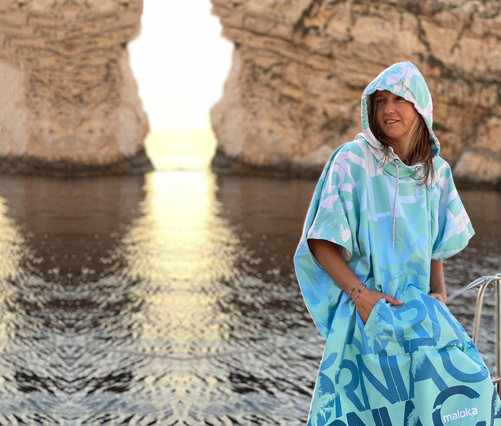 Hoodie - Poncho para surf para Mujer