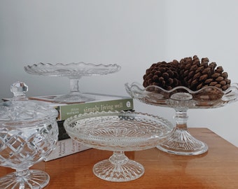Glass Cake Stand Etsy