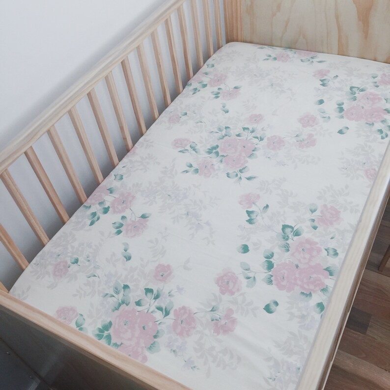 floral fitted cot sheet