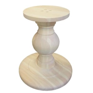 Turned Pedestal Dining Table Base -  Eastern White Pine - 24" x 28.5" Round Base