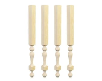 Turned Eastern White Pine Buffet Table Legs - 29" Set of 4