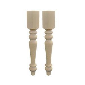 Hand Turned Kitchen Island Legs: Chunky Farmhouse Style, 35&quot; (Set of 2)