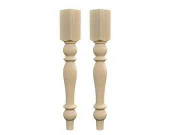 French Country Kitchen Island Legs - 35" Wood Set of 2