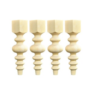 Oversized Farmhouse Bench Legs: Turned Wood DIY Furniture Legs (Set of 4)