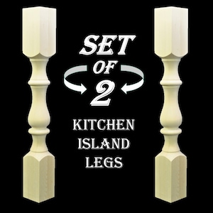 Monastery Style Kitchen Island Legs: Hand Turned, Unfinished (Set of 2)