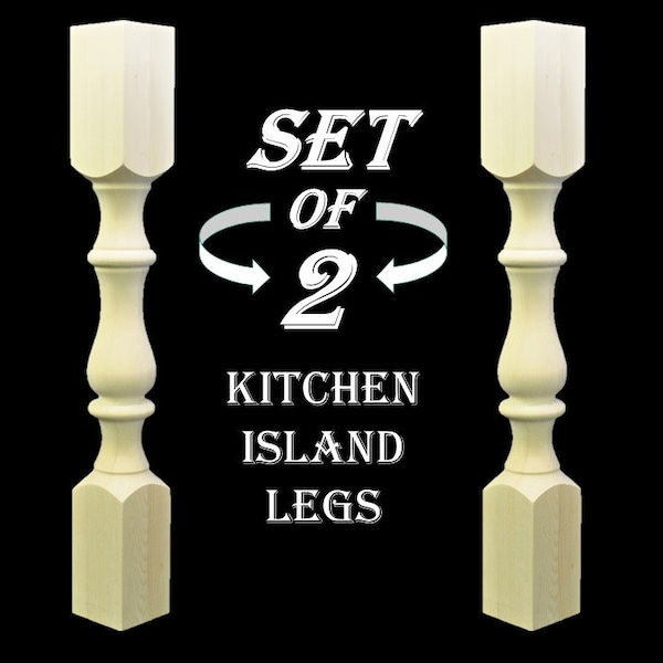 Kitchen Island Legs- Monastery style, Hand turned Legs, Furniture Legs,Unfinished Kitchen Island Legs, DIY Legs, DIY Table Legs, Island Legs