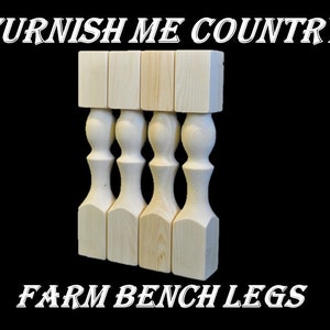 Unfinished Farmhouse Bench/Coffee Table Legs- Woodlegs, Hand turned Legs, Furniture Legs, Coffee Table Legs, Bench Legs, DIY Legs, Wood Legs
