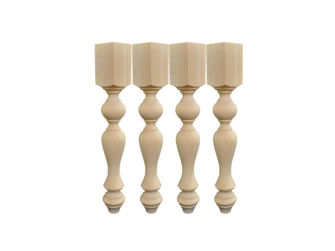 Curvy Dining Table Legs Wood Table Legs Turned Table Legs Etsy Canada