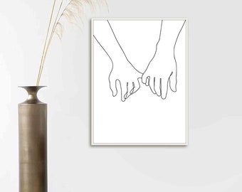 Pinky Promise One Line Art Drawing by Doodle Intent - Pixels