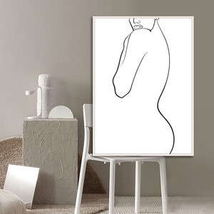 Nude Line Drawing, Minimal Wall Art, Minimal Female Figure, Printable