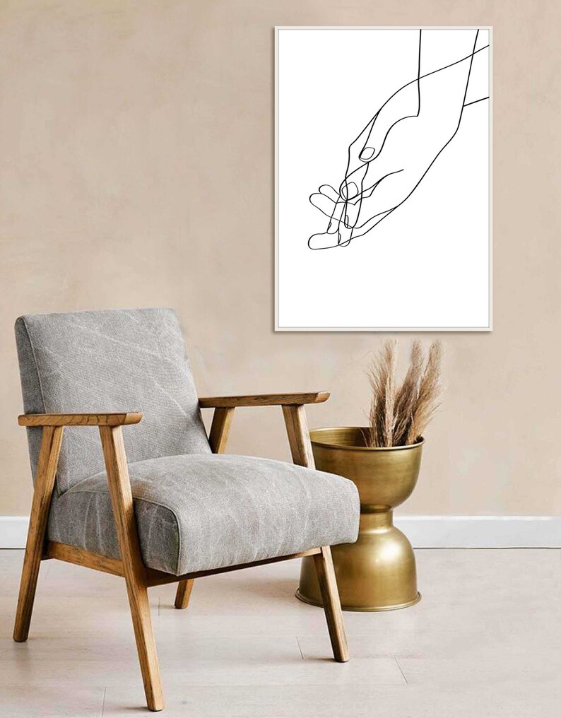 Black White Hands Artwork One Line Holding Hands Minimal Fine Decor black-white-hands-artwork-one-line-holding-hands-minimal-fine-decor