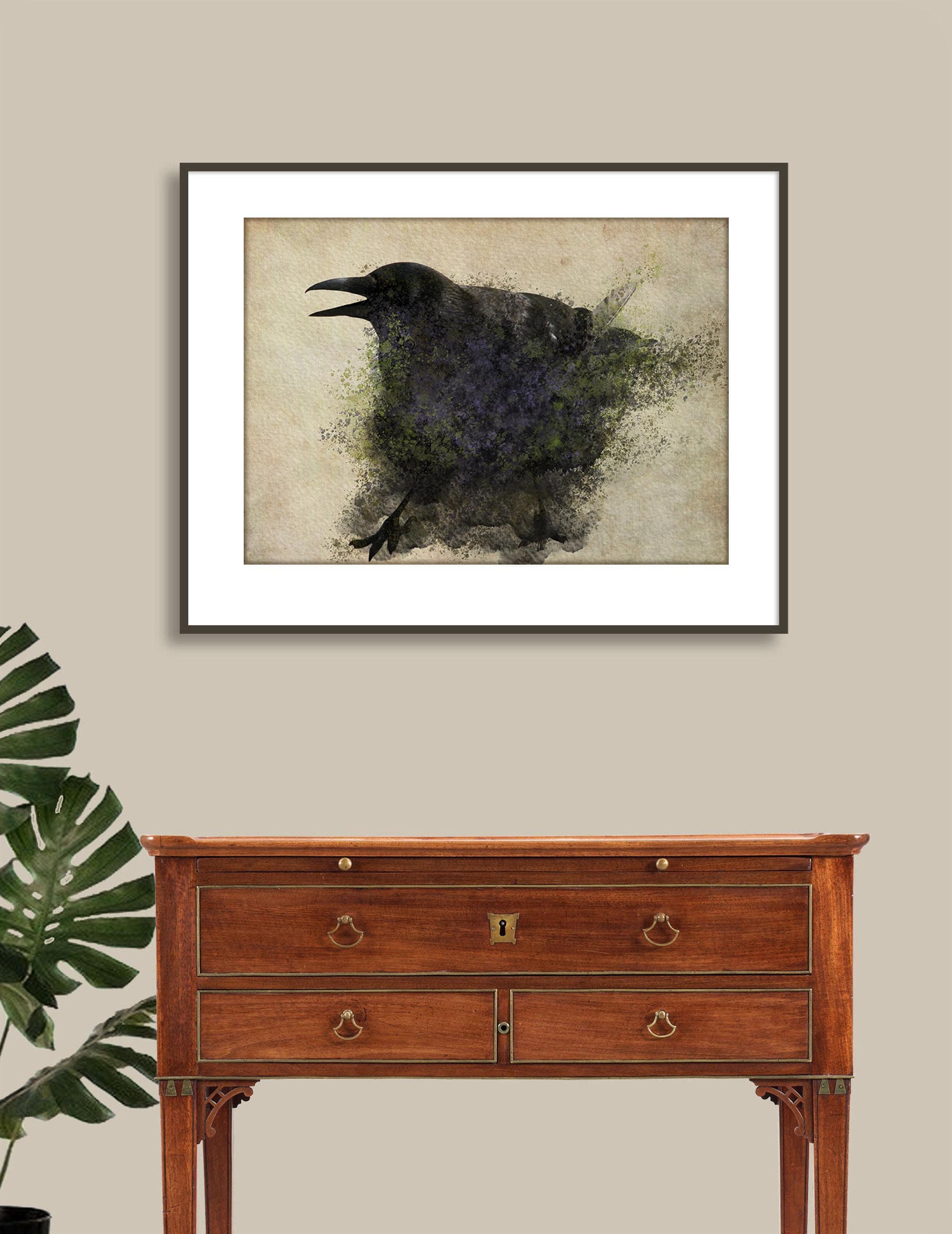Crow Raven Watercolor Image ,corbie Painting,instant Download Crow