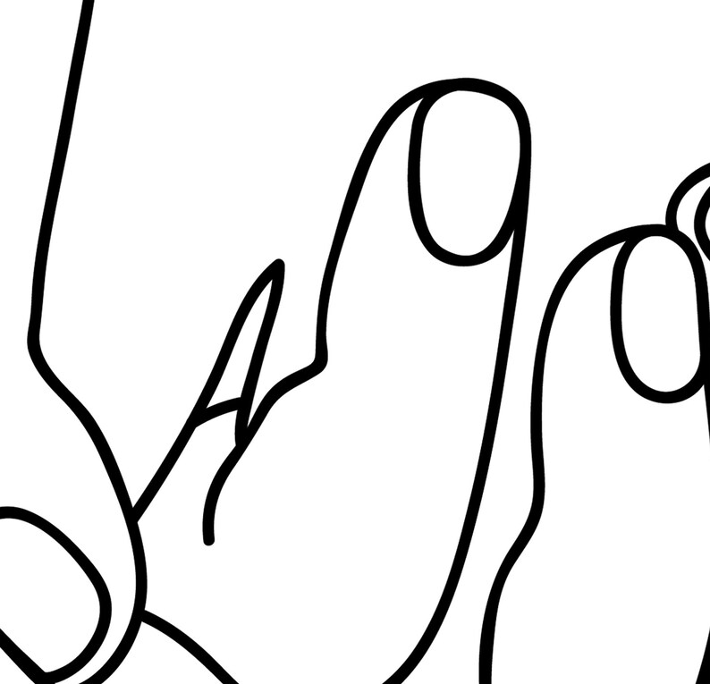 Interlocked Hands, One Line Drawing Hands, Black White Hands Artwork ...