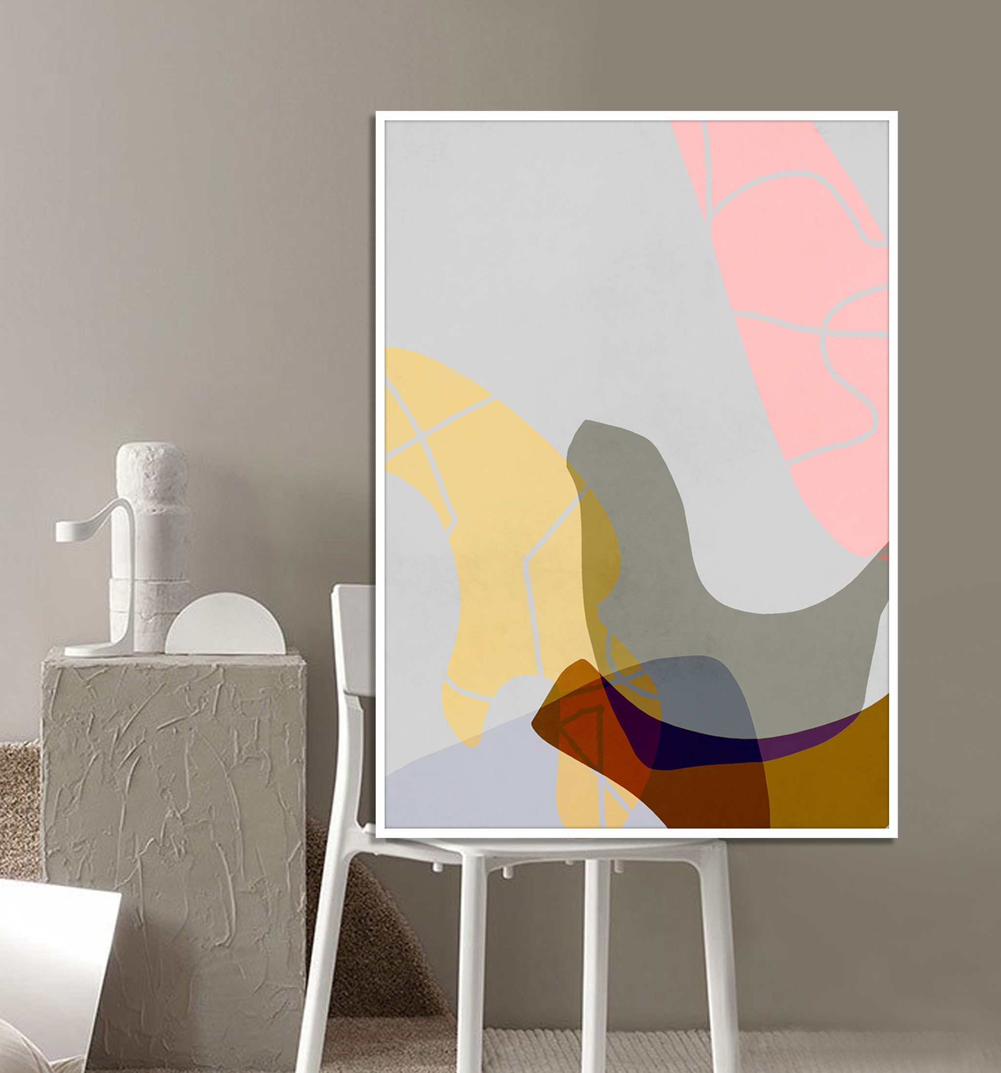 Minimalistic Abstract Painting, Modern Wall Art Print, Instant Download ...