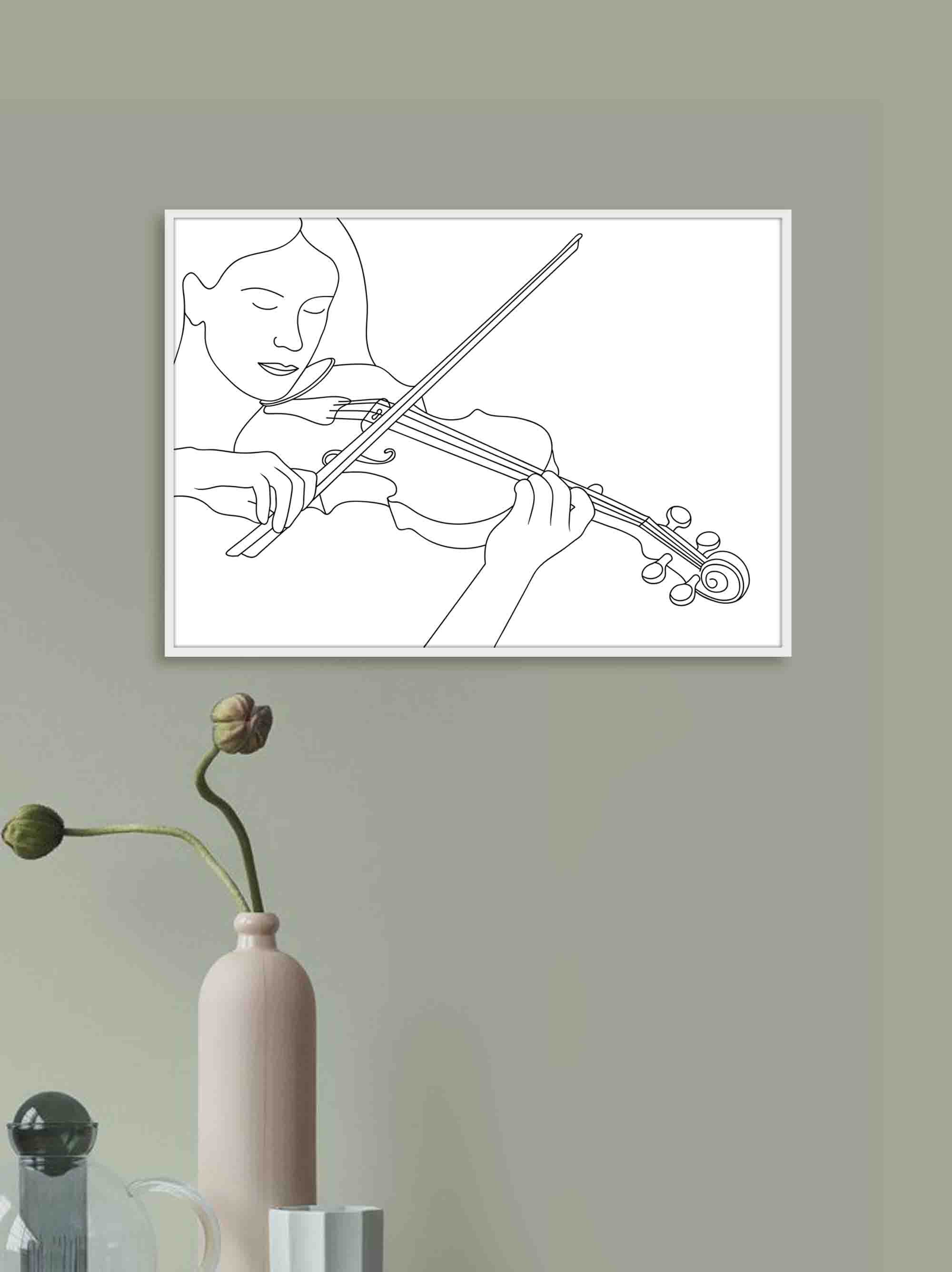 Girl Playing Violin, One Line Violin,musician Girl