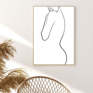Nude Line Drawing, Minimal Wall Art, Minimal Female Figure, Printable