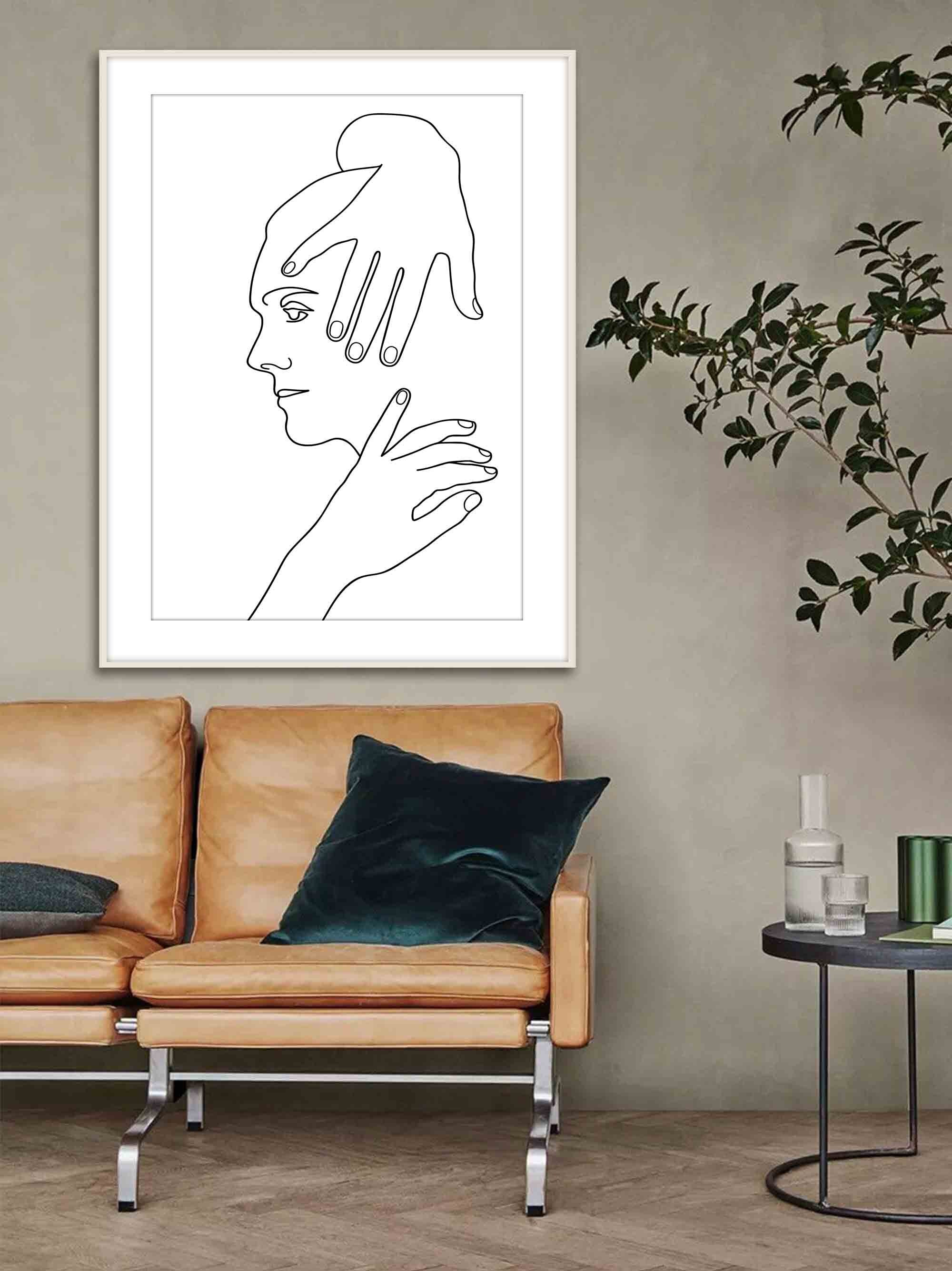 Single Line Woman Face Hands One Line Female Head Drawing - Etsy