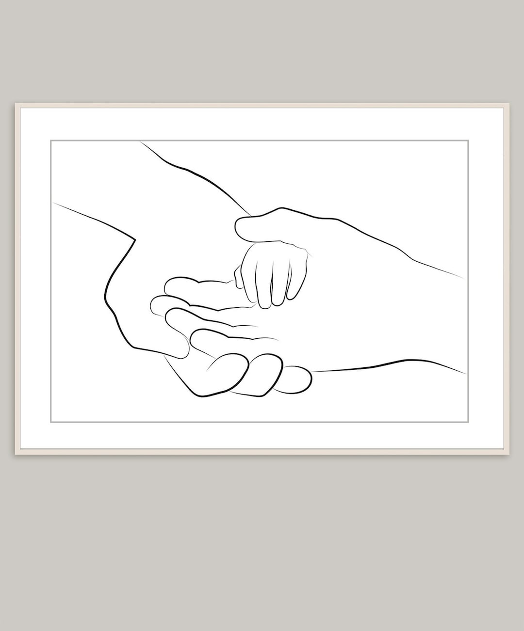 Mother Father and Baby Hands, Family of Three Hands Line Drawing, - Etsy