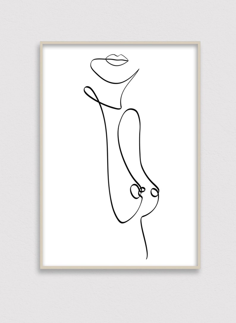 line nude female body line art woman outline drawing scandinavian home decor outline female body