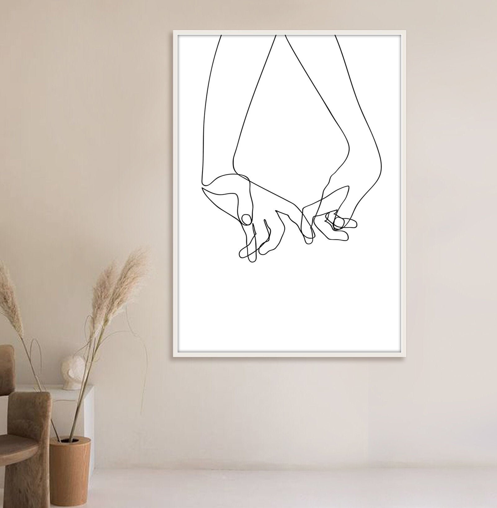 Lover's Hands, One Line Drawing Hands, Black White Hands Artwork, Hand ...