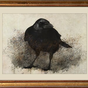 Aquarel Raven Afdrukbaar, Aquarel Crow Afbeelding, Crow Schilderen, Instant Download Crow, Wall Art Crow